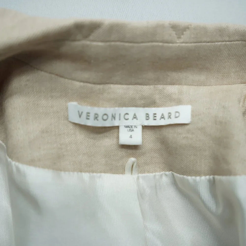 Veronica Beard Linen Upcollar Dickey Jacket Blazer Size 4 - Picture 6 of 15